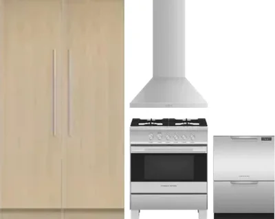 5 Piece Package Includes Refrigerator, Freezer, Range, Hood And Dishwasher